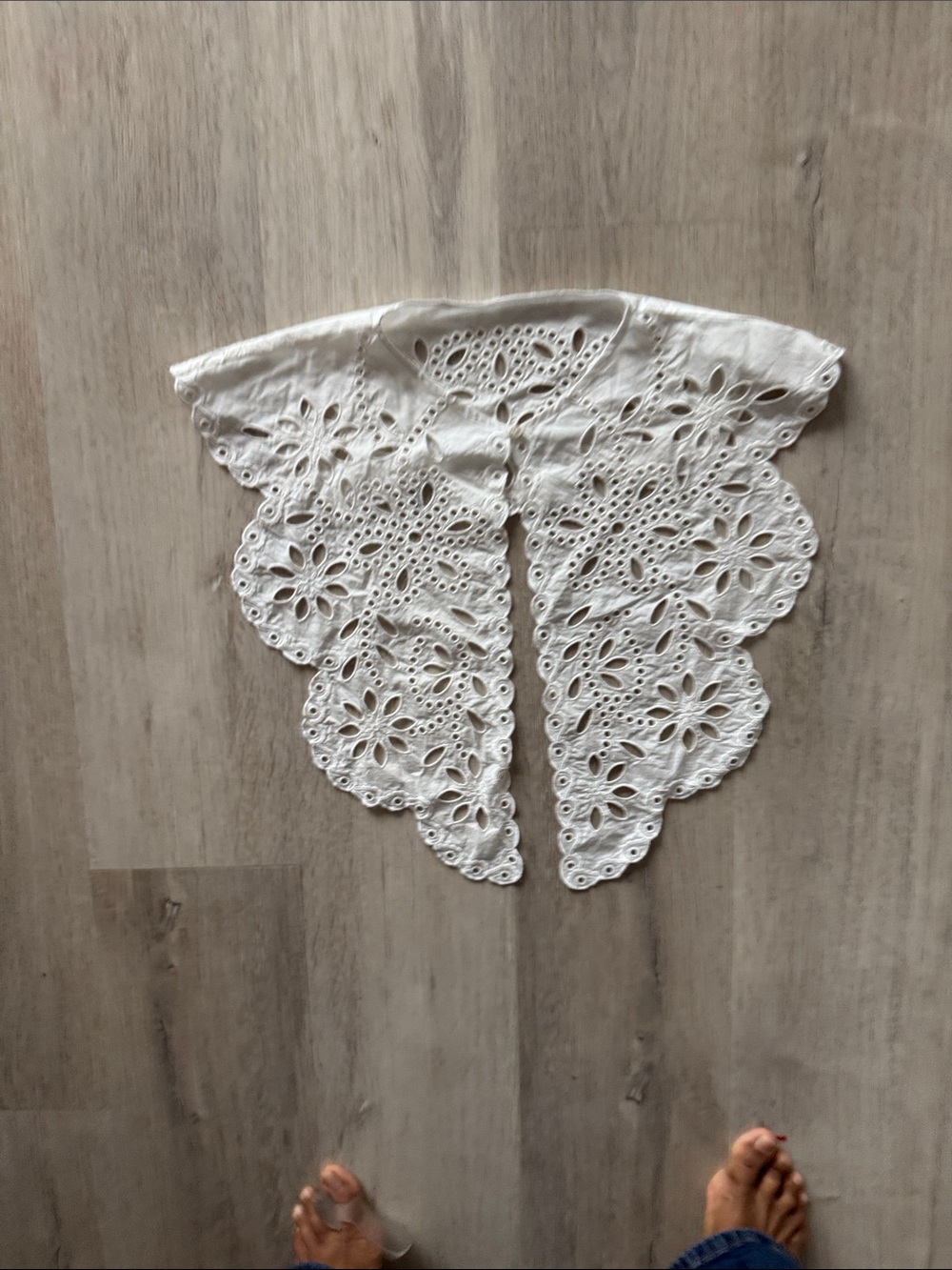 Ralph Lauren White Eyelet Crochet Detachable Collar
